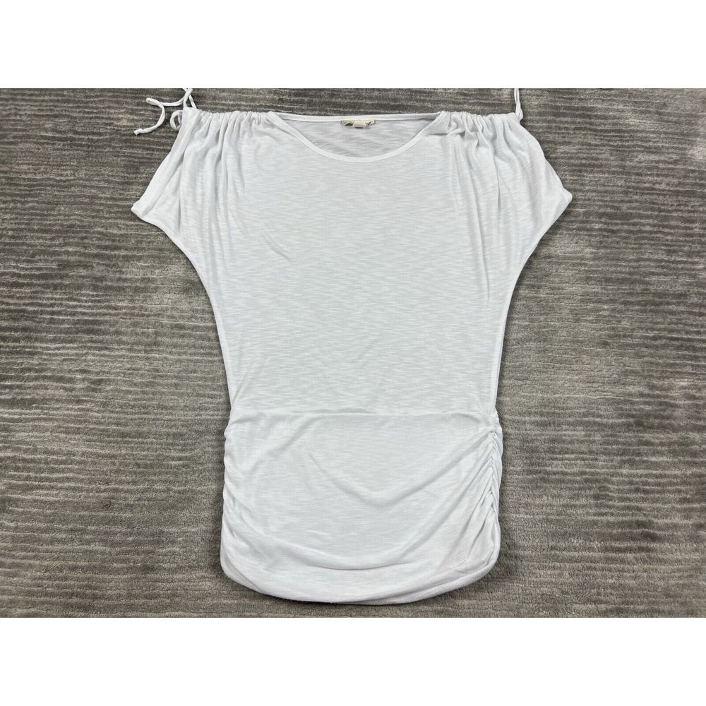 Derek Heart Top Womens Medium White Shortsleeve‎ Tie Shoulder Casual